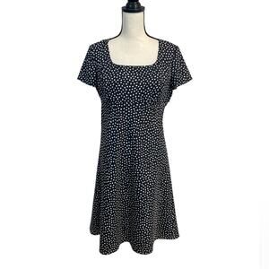 Ann Taylor Factory Retro Empire Waist Polka Dot Dress Size 8